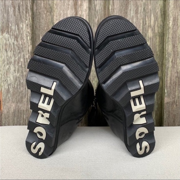 SOREL Joan of Arctic Wedge Moto Buckle Waterproof Leather Ankle Bootie Boots - Picture 5 of 8